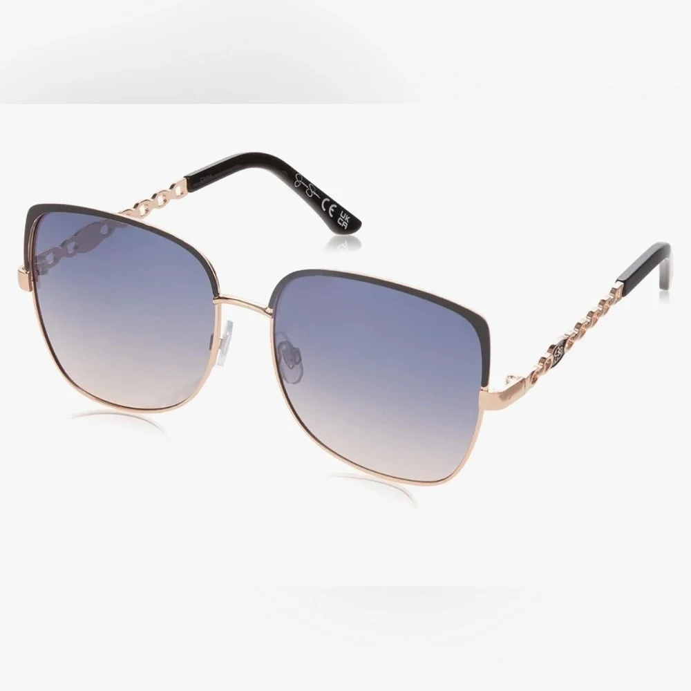 Jessica Simpson J6101 Metal brown & gold Cat‎ Eye 100% Uv Protection Sunglasses